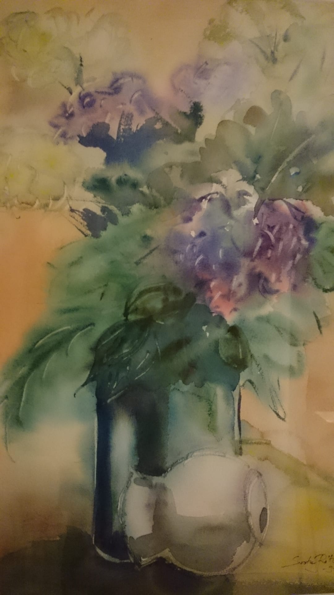 kuva taideteoksesta, jonka nimeltään Keväiset syreenit